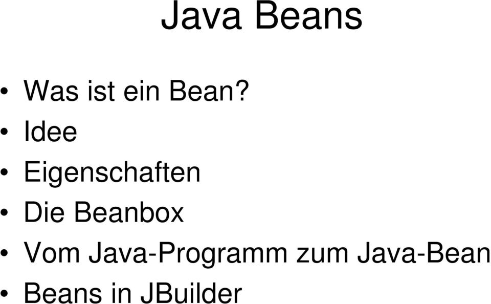 Beanbox Vom Java-Programm