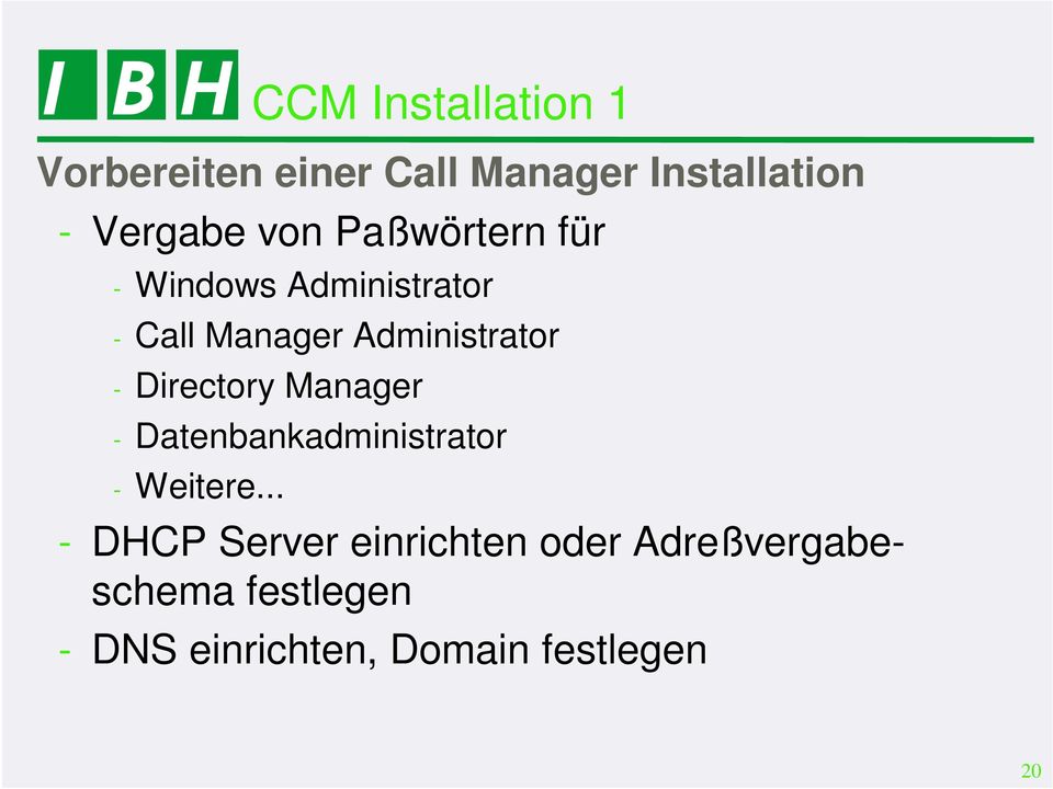 Directory Manager - Datenbankadministrator - Weitere.