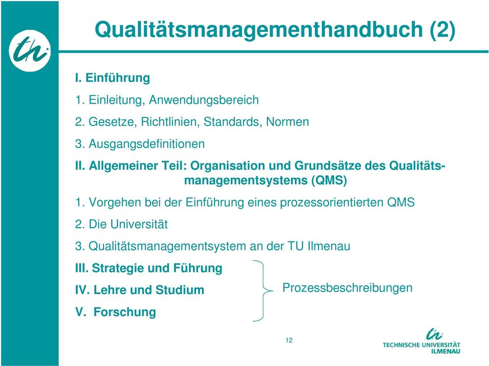 Allgemeiner Teil: Organisation und Grundsätze des Qualitätsmanagementsystems (QMS) 1.
