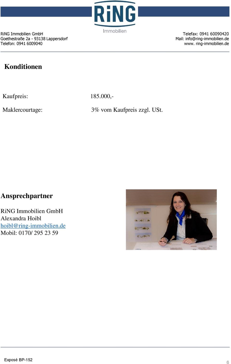 USt. Ansprechpartner RiNG Immobilien GmbH