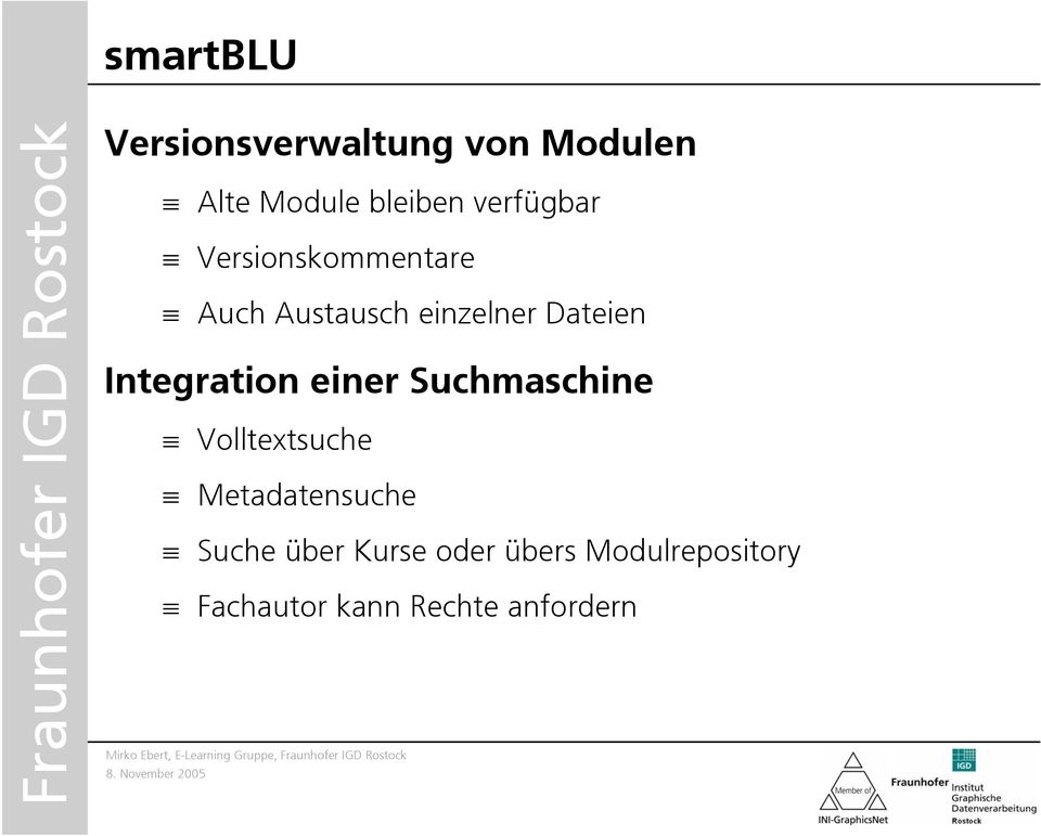 Suchmaschine Volltextsuche Metadatensuche Suche über Kurse oder übers