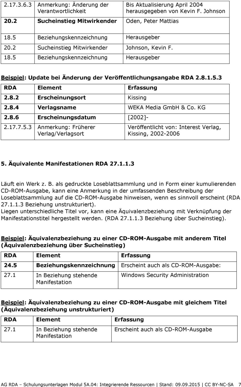 8.2 Erscheinungsort Kissing 2.8.4 Verlagsname WEKA Media GmbH & Co. KG 2.8.6 Erscheinungsdatum [2002]- 2.17.7.5.