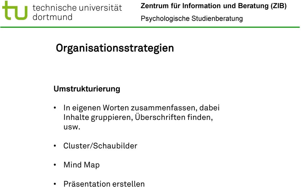 gruppieren, Überschriften finden, usw.