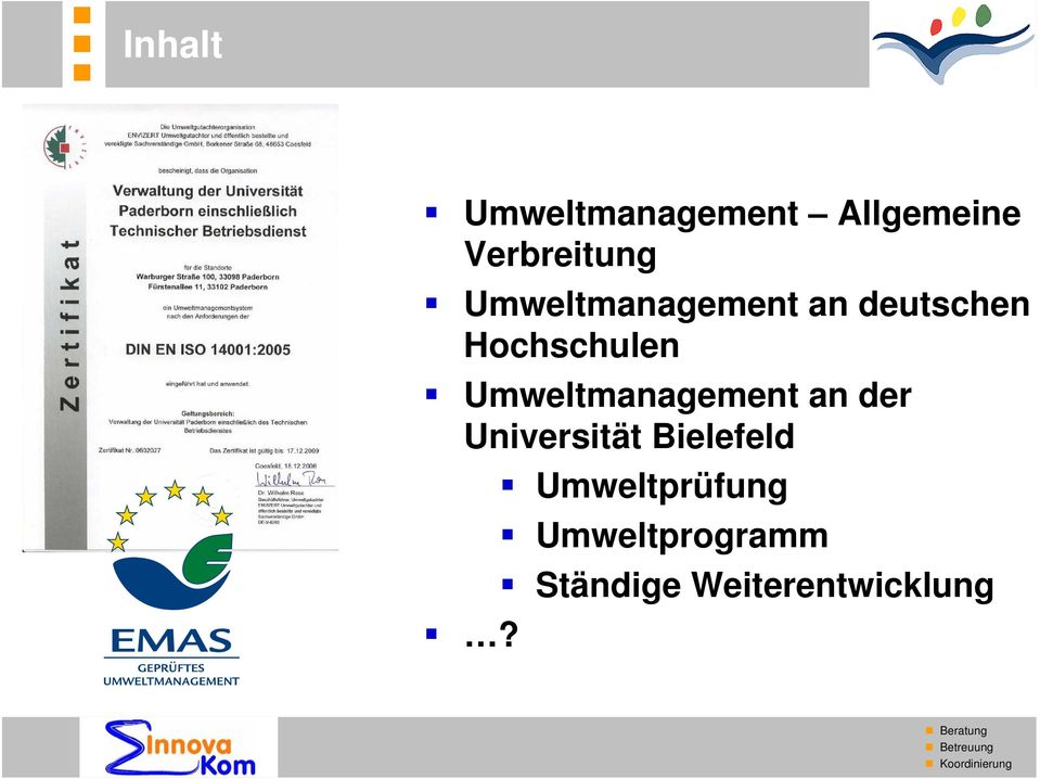 Umweltmanagement an der Universität Bielefeld