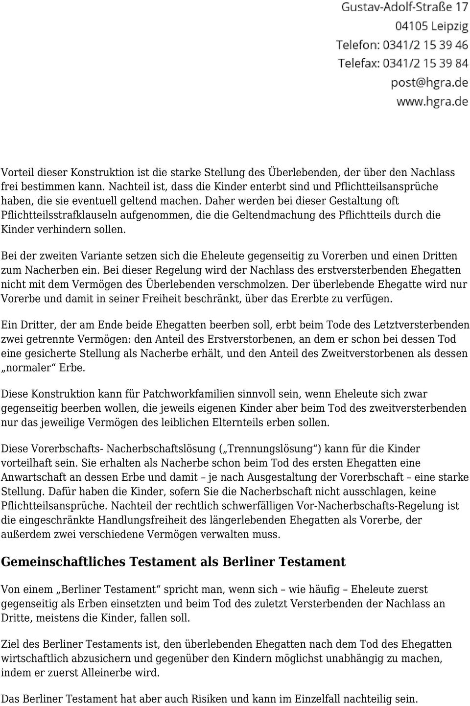 Das Gemeinschaftliche Ehegattentestament Und Das Berliner Testament Pdf Free Download