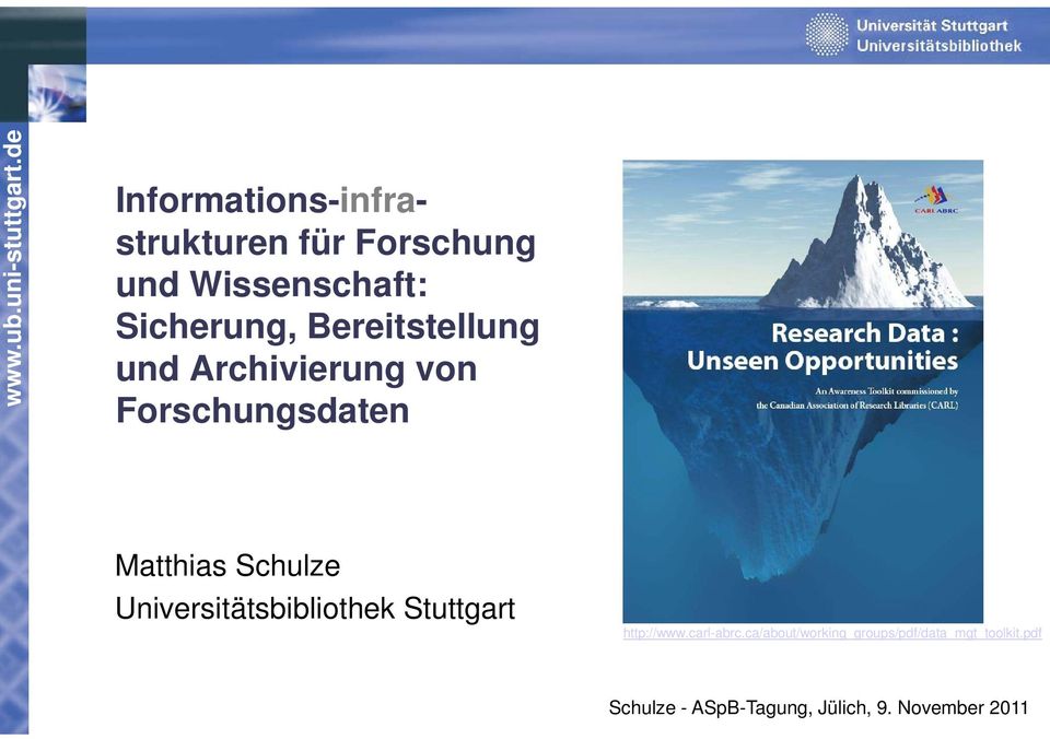 Forschungsdaten Matthias Schulze Universitätsbibliothek