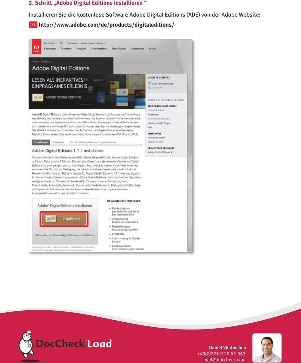 Digital Editions (ADE) von der Adobe Website: