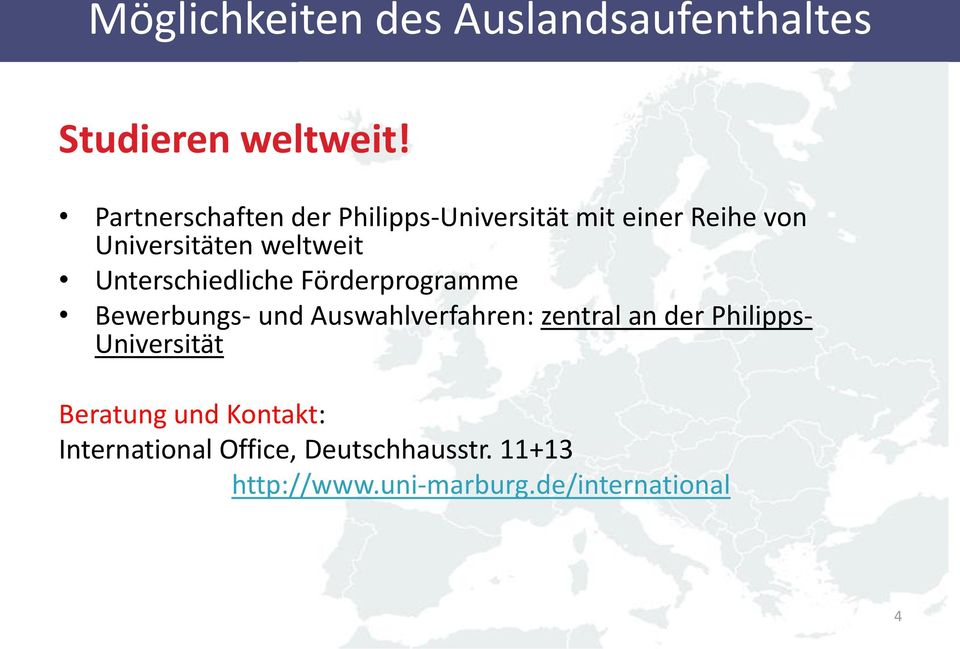 Unterschiedliche Förderprogramme Bewerbungs- und Auswahlverfahren: zentral an der