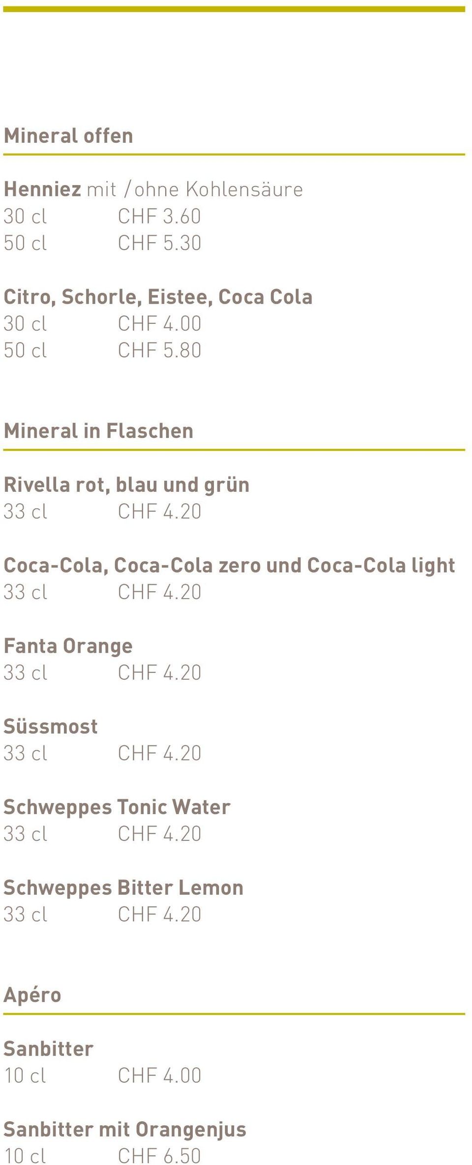 80 Mineral in Flaschen Rivella rot, blau und grün 33 cl CHF 4.