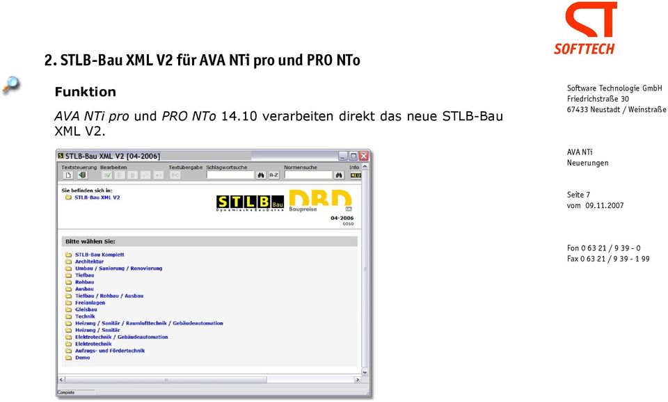 10 verarbeite direkt das eue STLB-Bau XML V2.
