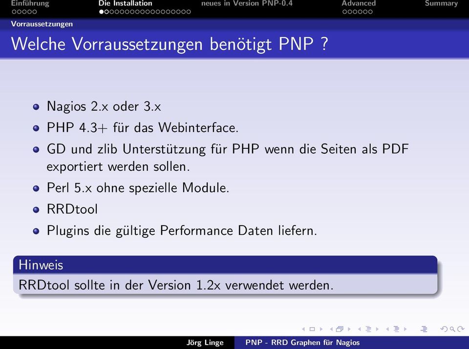 GD und zlib Unterstützung für PHP wenn die Seiten als PDF exportiert werden sollen.