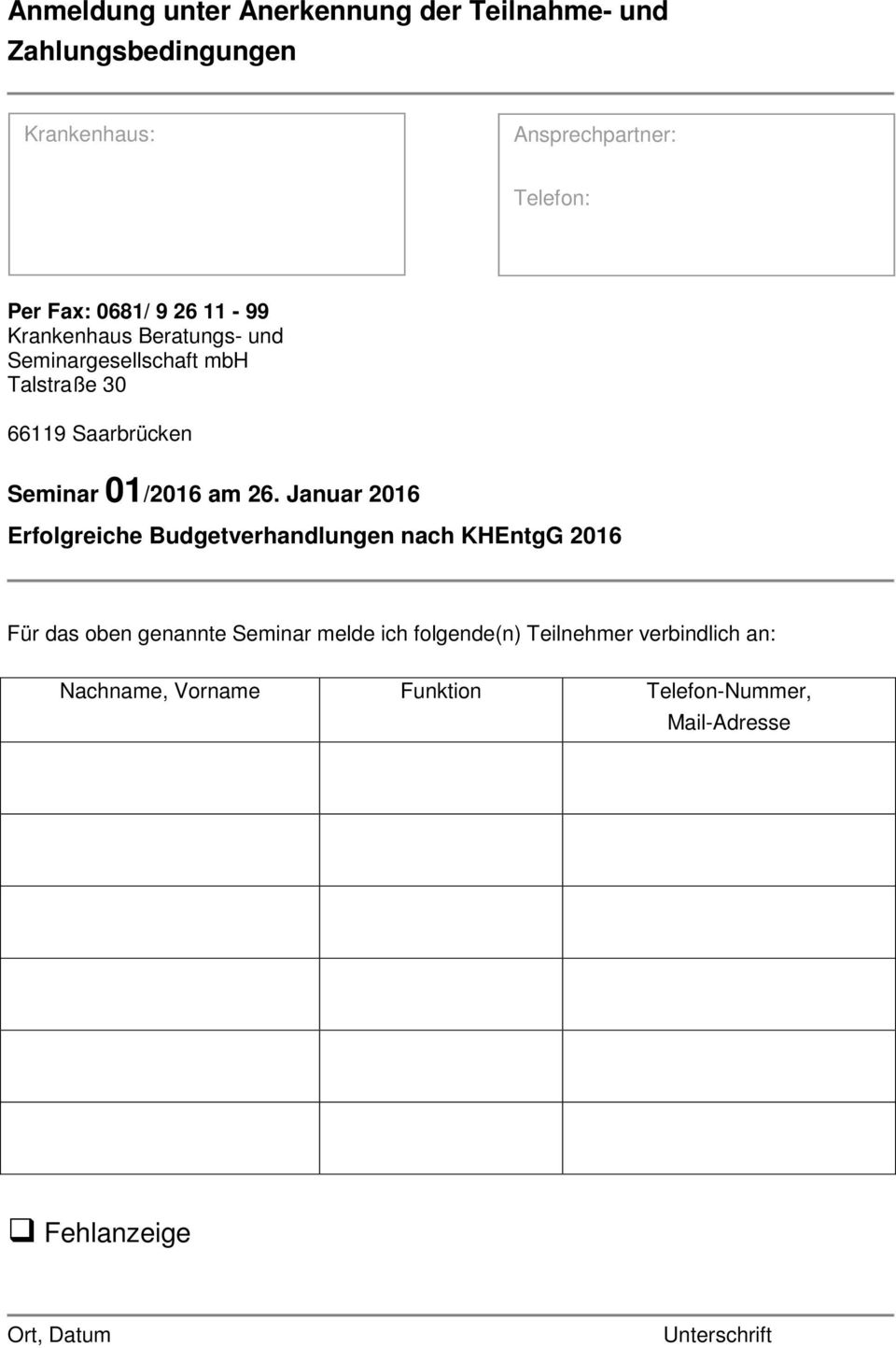 Januar 2016 Erfolgreiche Budgetverhandlungen nach KHEntgG 2016 Für das oben genannte Seminar