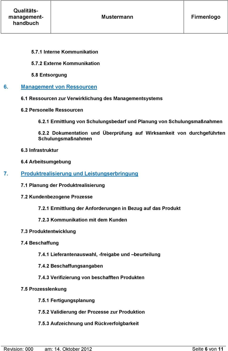 1 Planung der Produktrealisierung 7.2 Kundenbezogene Prozesse 7.2.1 Ermittlung der Anforderungen in Bezug auf das Produkt 7.2.3 Kommunikation mit dem Kunden 7.3 Produktentwicklung 7.4 