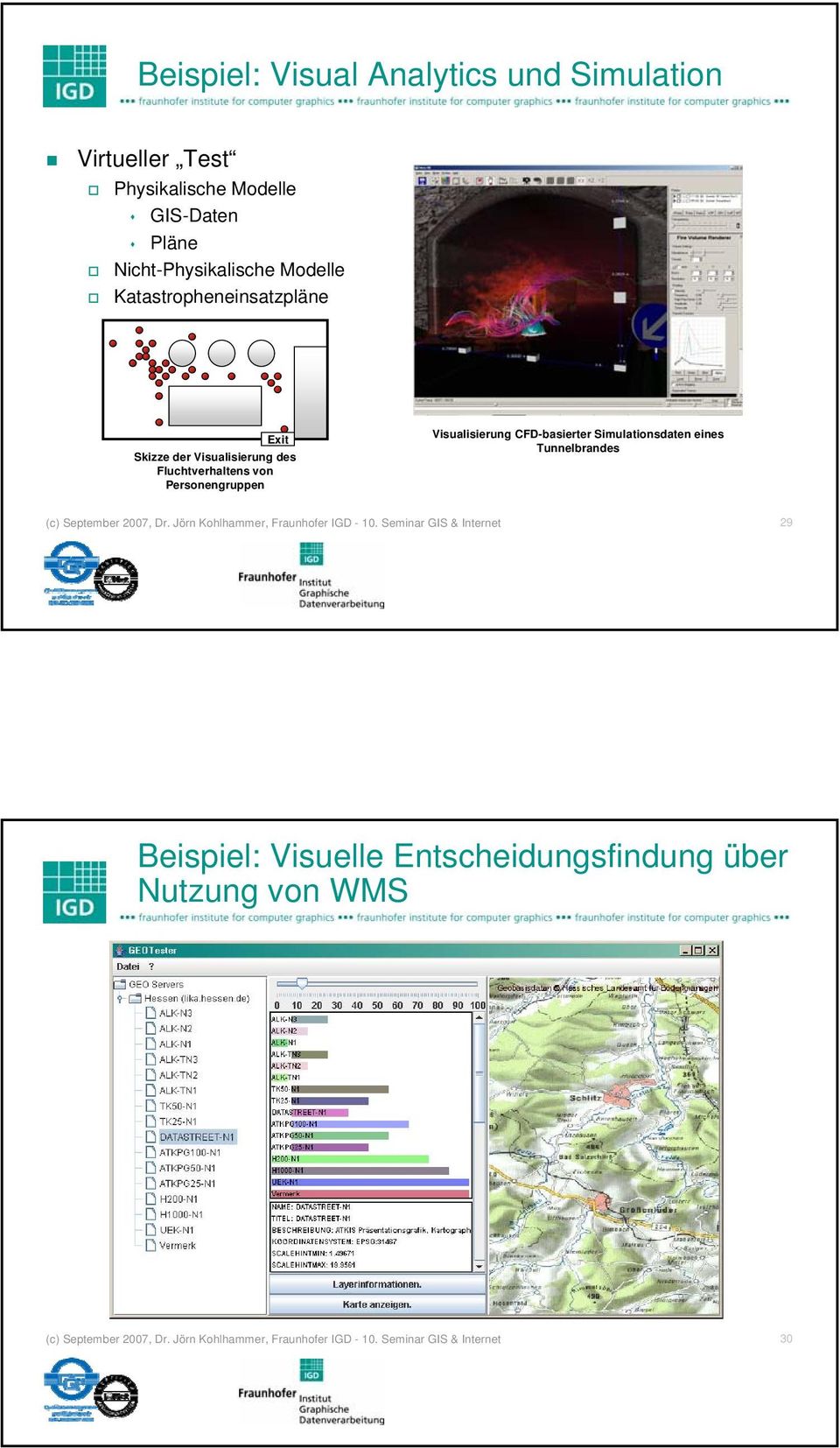 Simulationsdaten eines Tunnelbrandes (c) September 2007, Dr. Jörn Kohlhammer, Fraunhofer IGD - 10.