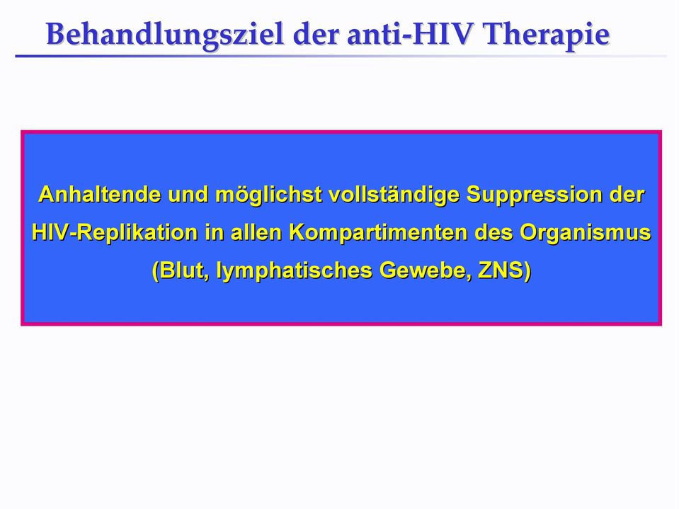 Suppression der HIV-Replikation in allen