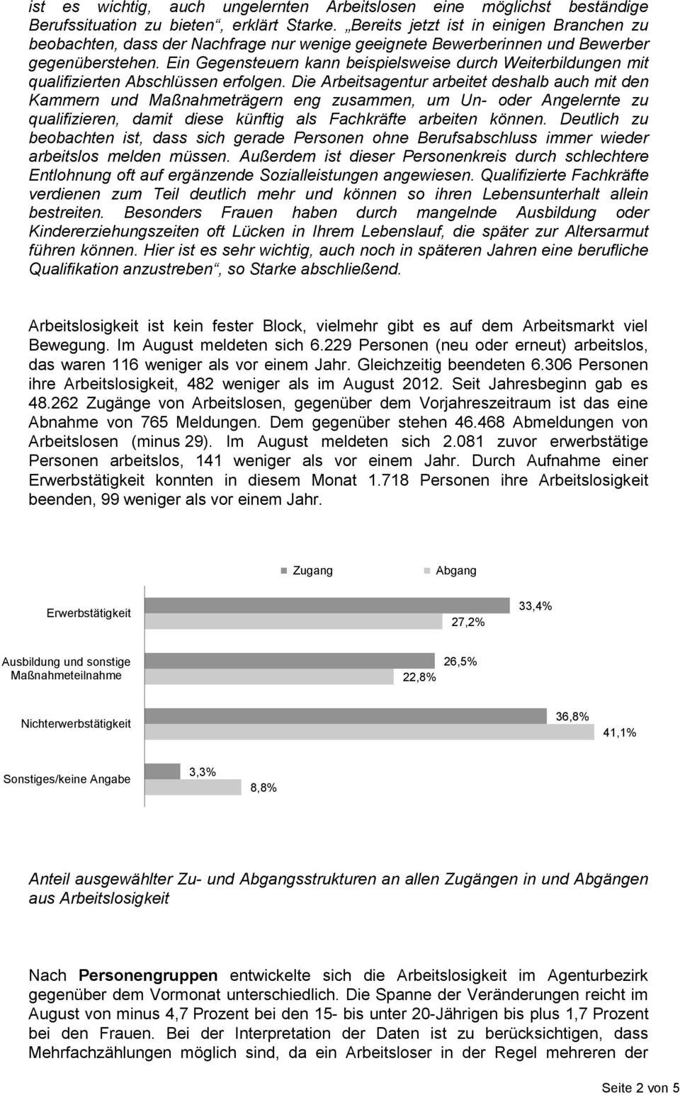 Ein Gegensteuern kann beispielsweise durch Weiterbildungen mit qualifizierten Abschlüssen erfolgen.