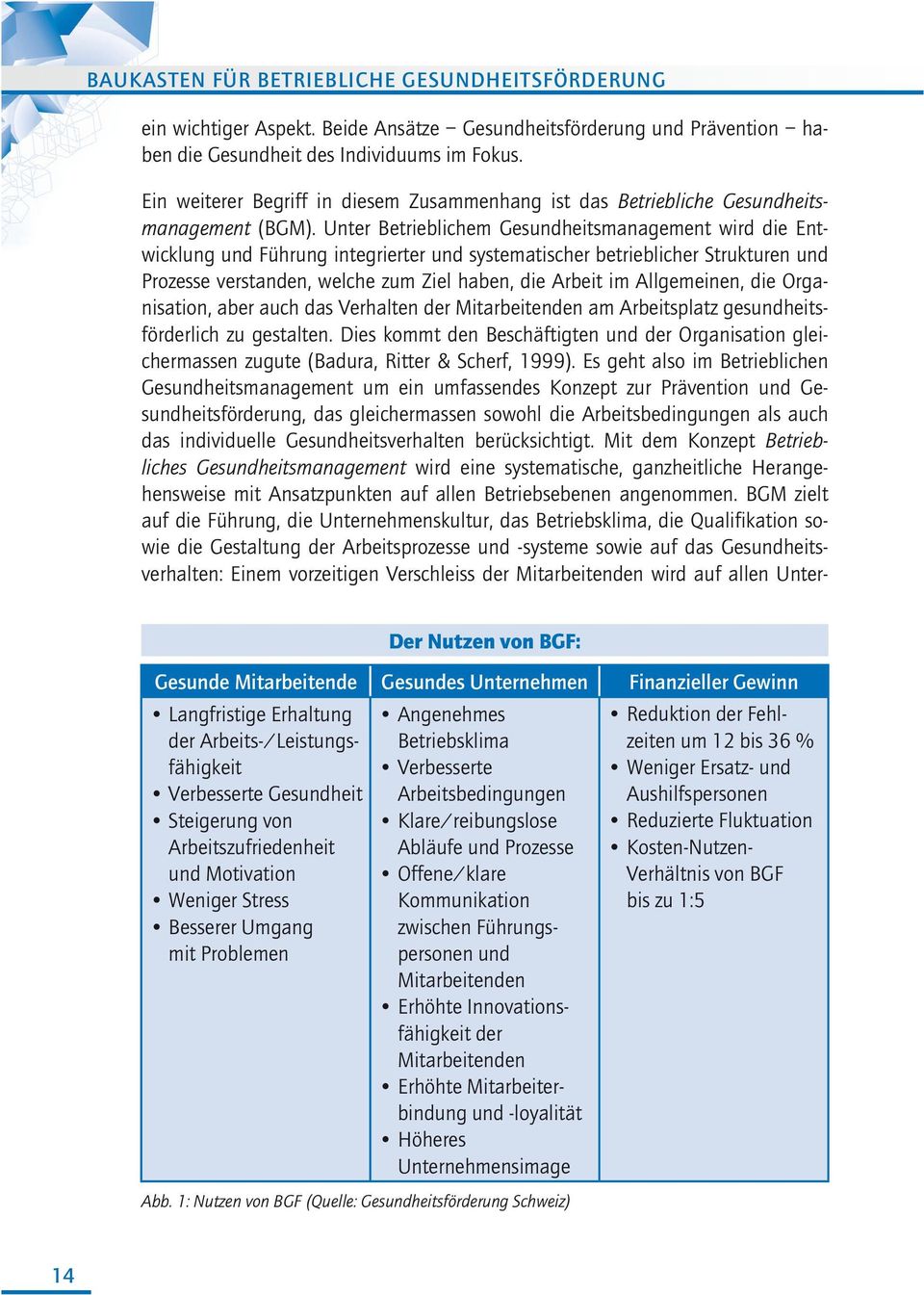 Unter Betrieblichem Gesundheitsmanagement wird die Entwicklung und Führung integrierter und systematischer betrieblicher Strukturen und Prozesse verstanden, welche zum Ziel haben, die Arbeit im