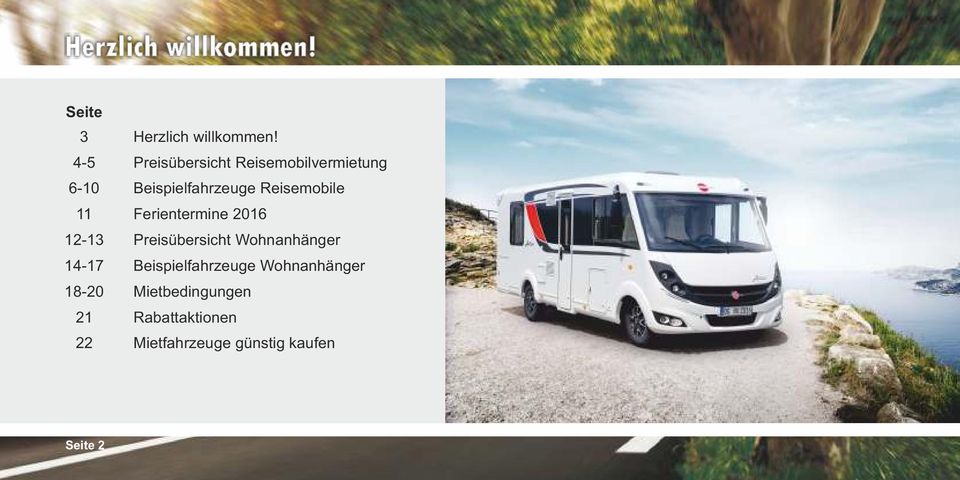 Reisemobilvermietung Beispielfahrzeuge Reisemobile Ferientermine 2016
