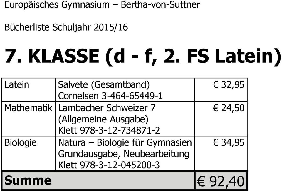 Mathematik Lambacher Schweizer 7 (Allgemeine Klett