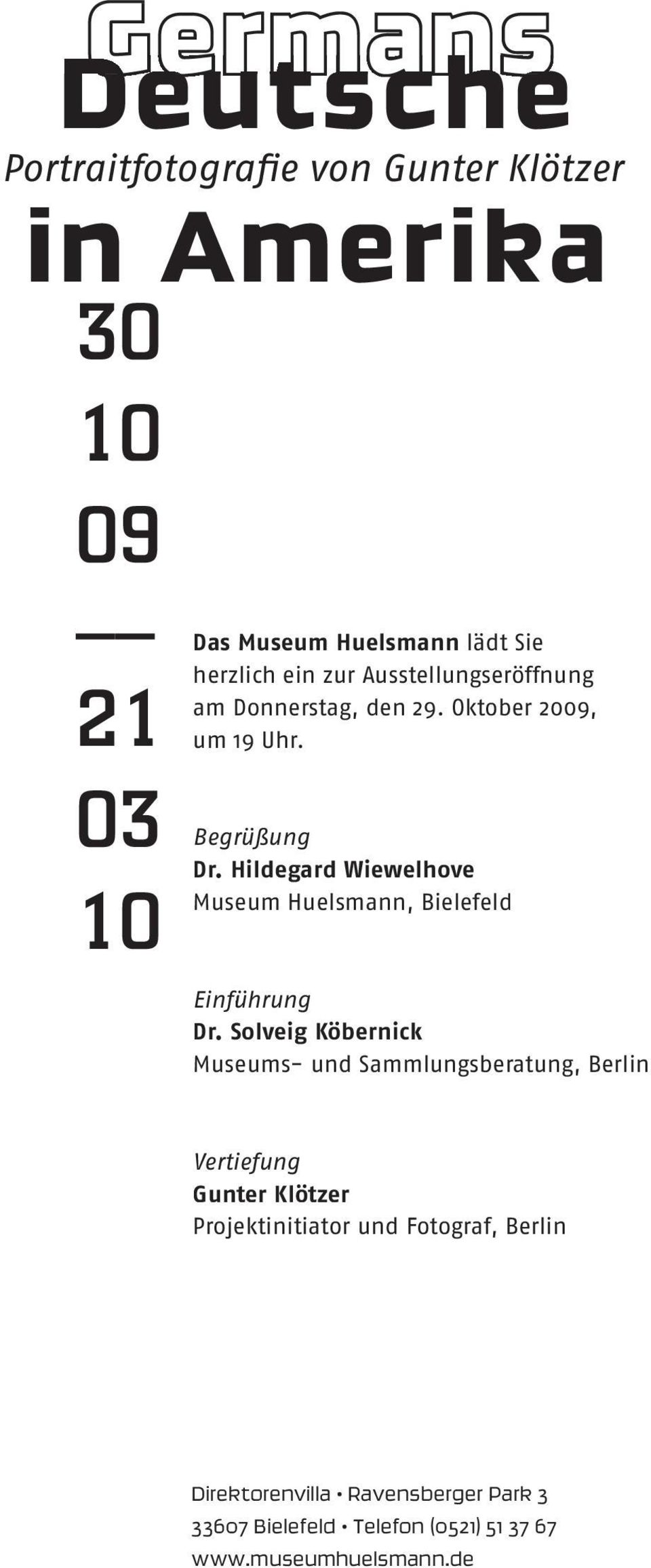 Hildegard Wiewelhove Museum Huelsmann, Bielefeld Einführung Dr.
