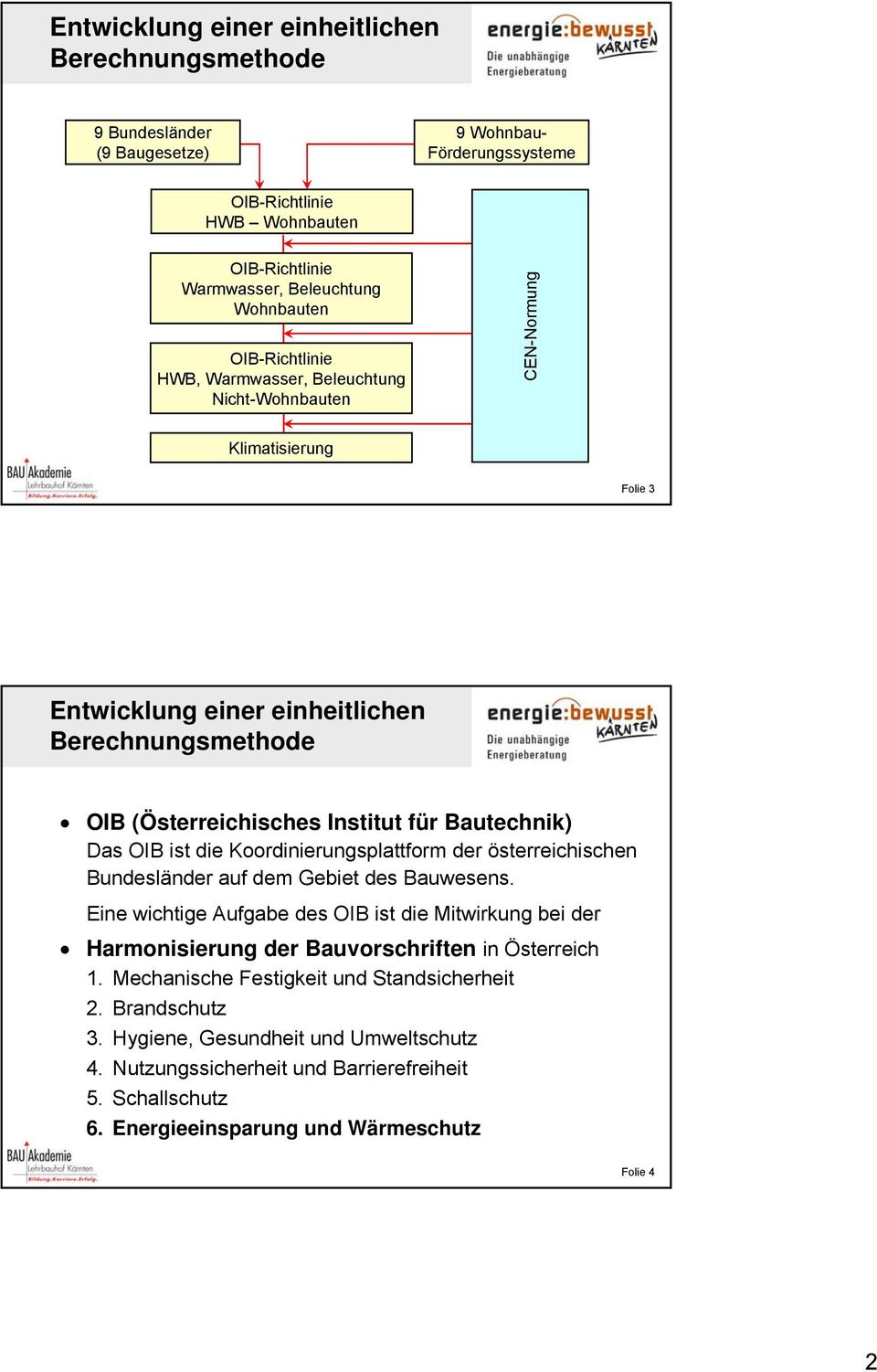 OIB ist die Koordinierungsplattform der österreichischen Bundesländer auf dem Gebiet des Bauwesens.