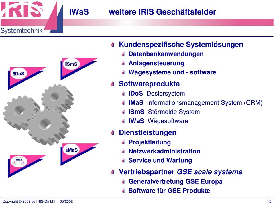 ISmS Störmelde System IWaS Wägesoftware imas Dienstleistungen Projektleitung Netzwerkadministration