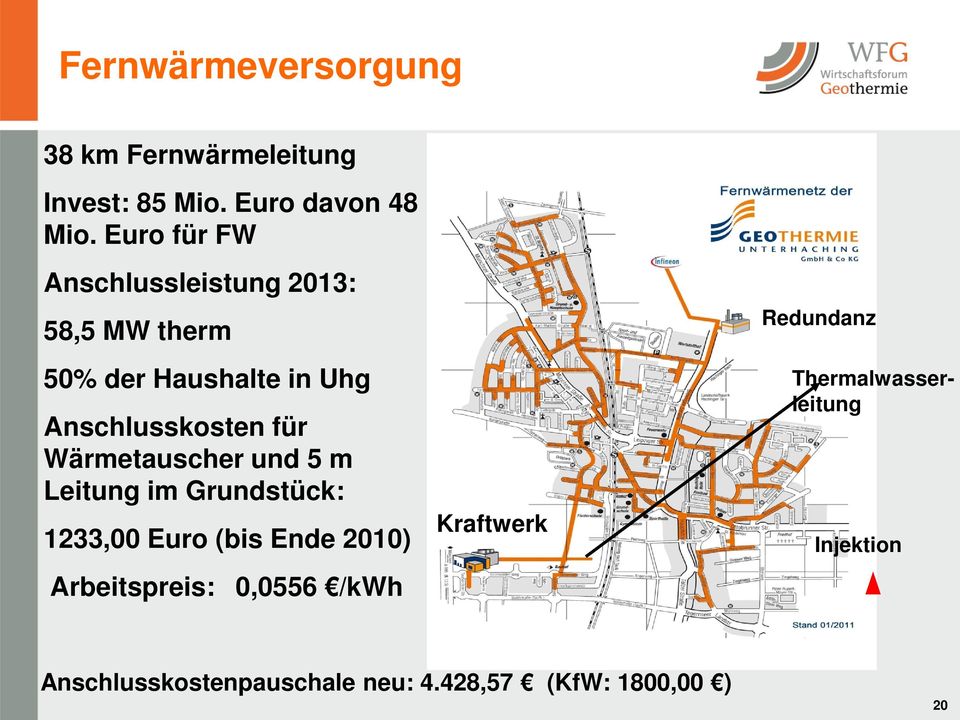 Wärmetauscher und 5 m Leitung im Grundstück: 1233,00 Euro (bis Ende 2010) Arbeitspreis: 0,0556