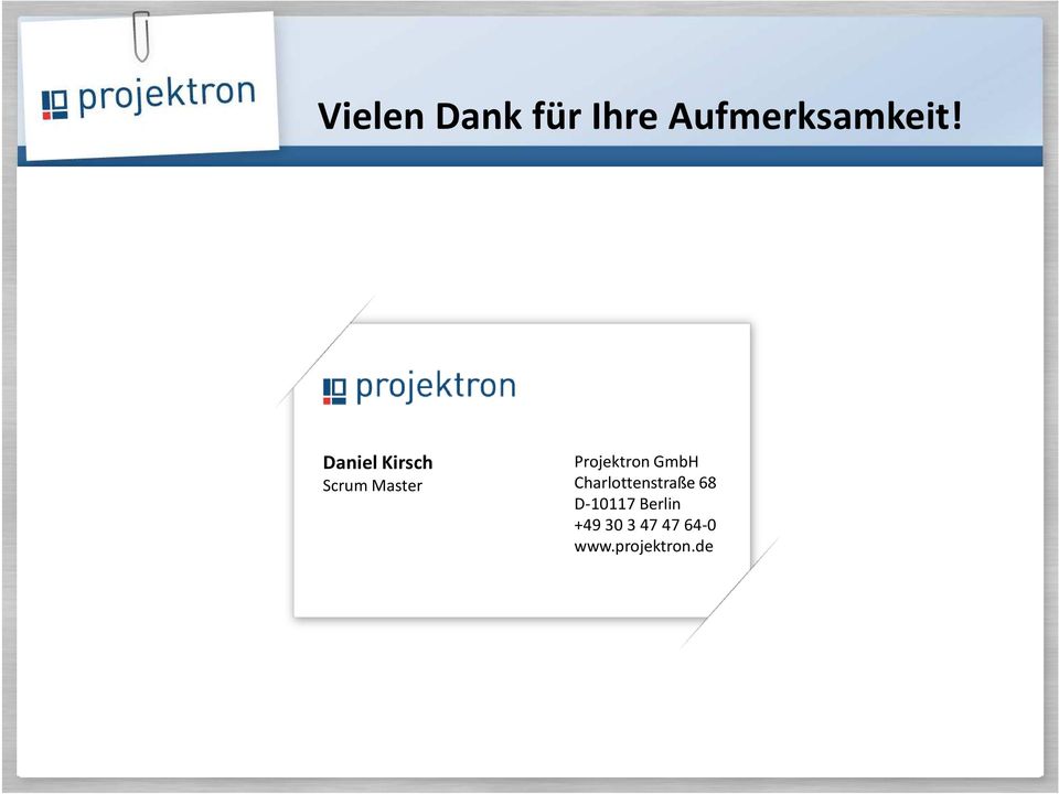Scrum Master Projektron GmbH