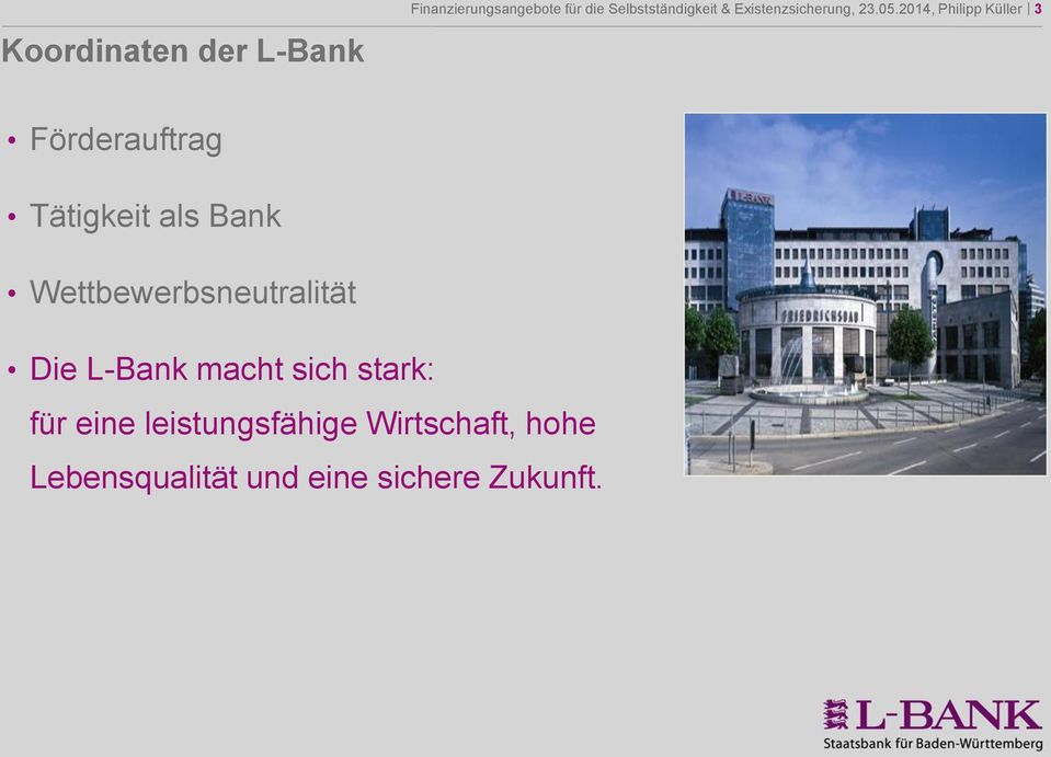 2014, Philipp Küller 3 Förderauftrag Tätigkeit als Bank