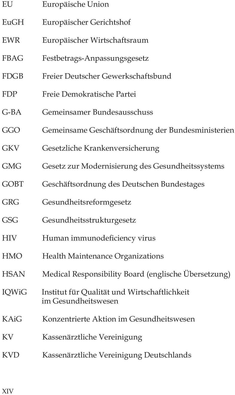 Gesundheitssystems Geschäftsordnung des Deutschen Bundestages Gesundheitsreformgesetz Gesundheitsstrukturgesetz Human immunode ciency virus Health Maintenance Organizations Medical Responsibility