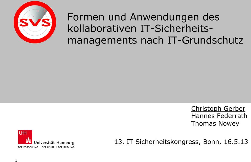 IT-Grundschutz Christoph Gerber Hannes