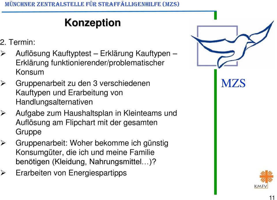 verschiedenen Kauftypen und Erarbeitung von Handlungsalternativen Aufgabe zum Haushaltsplan in Kleinteams und Auflösung am Flipchart