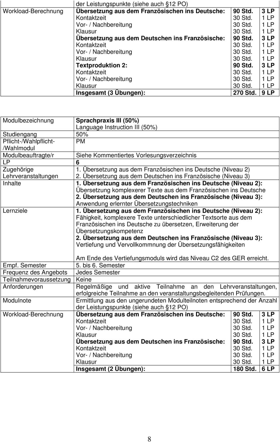 Übersetzung aus dem Deutschen ins Französische (Niveau 3) 1. Übersetzung aus dem Französischen ins Deutsche (Niveau 2): Übersetzung komplexerer Texte aus dem Französischen ins Deutsche 2.