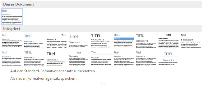 Sie können mit seiner Hilfe in einem Arbeitsschritt z. B. die Schriften, Farben und die Ausrichtung für alle Formatvorlagen ändern.