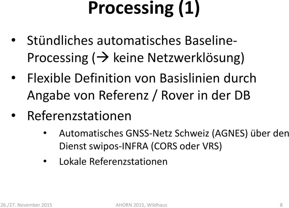 Referenz / Rover in der DB Referenzstationen Automatisches GNSS-Netz