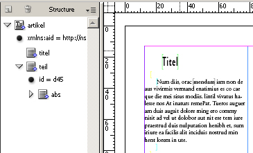 XML Import Einfache Strukturen werden durch Formatzuweisungen gestaltet.