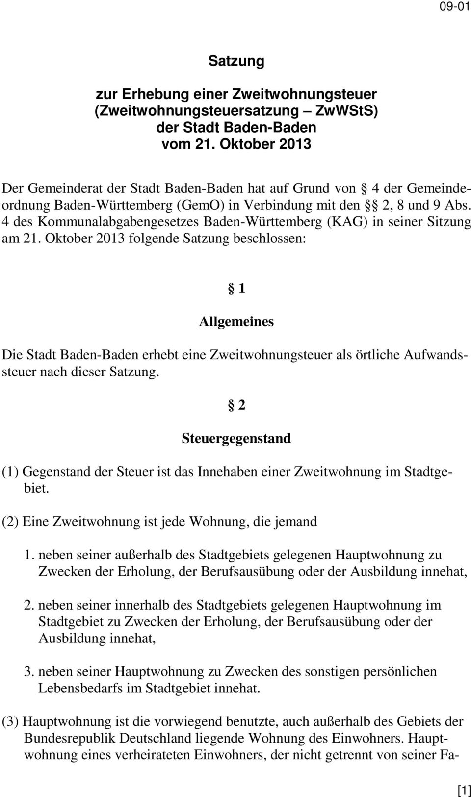 4 des Kommunalabgabengesetzes Baden-Württemberg (KAG) in seiner Sitzung am 21.