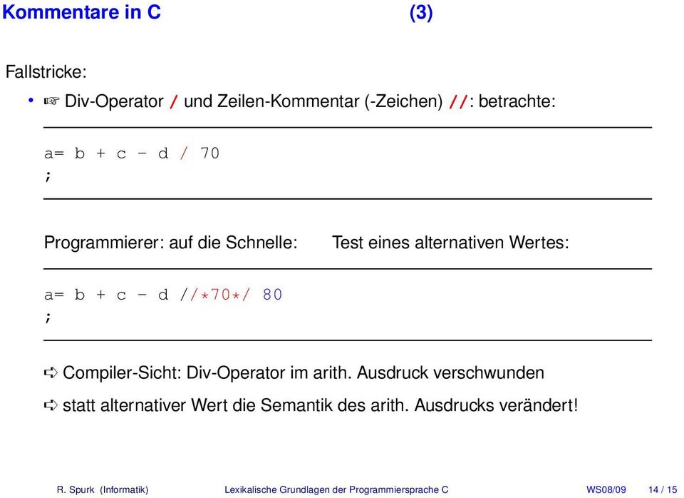 Compiler-Sicht: Div-Operator im arith.