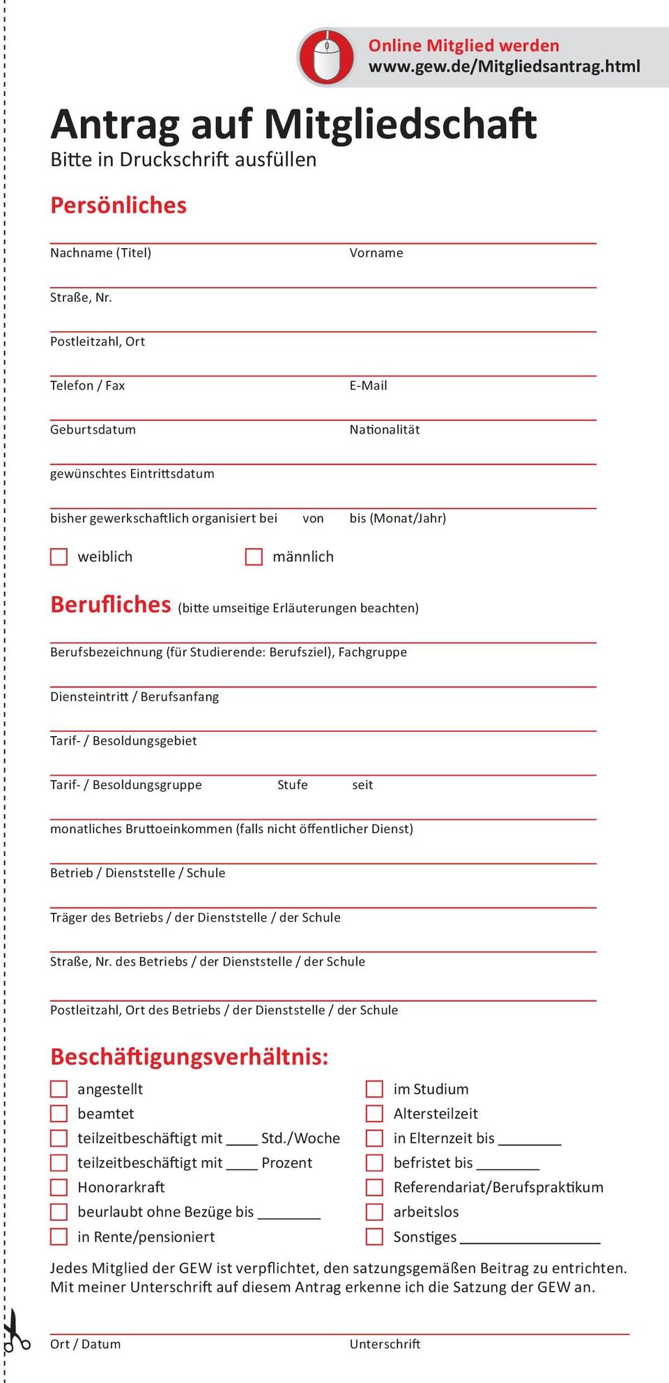 Erläuterungen beachten) Berufsbezeichnung (für Studierende: Berufsziel), Fachgruppe Diensteintritt / Berufsanfang Tarif / Besoldungsgebiet Tarif / Besoldungsgruppe Stufe seit monatliches