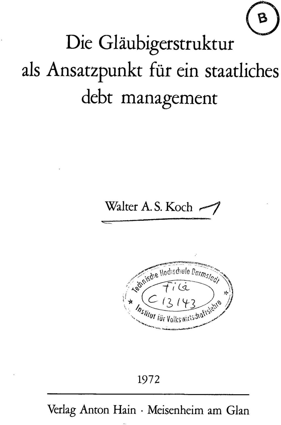 debt management Walter A. S.