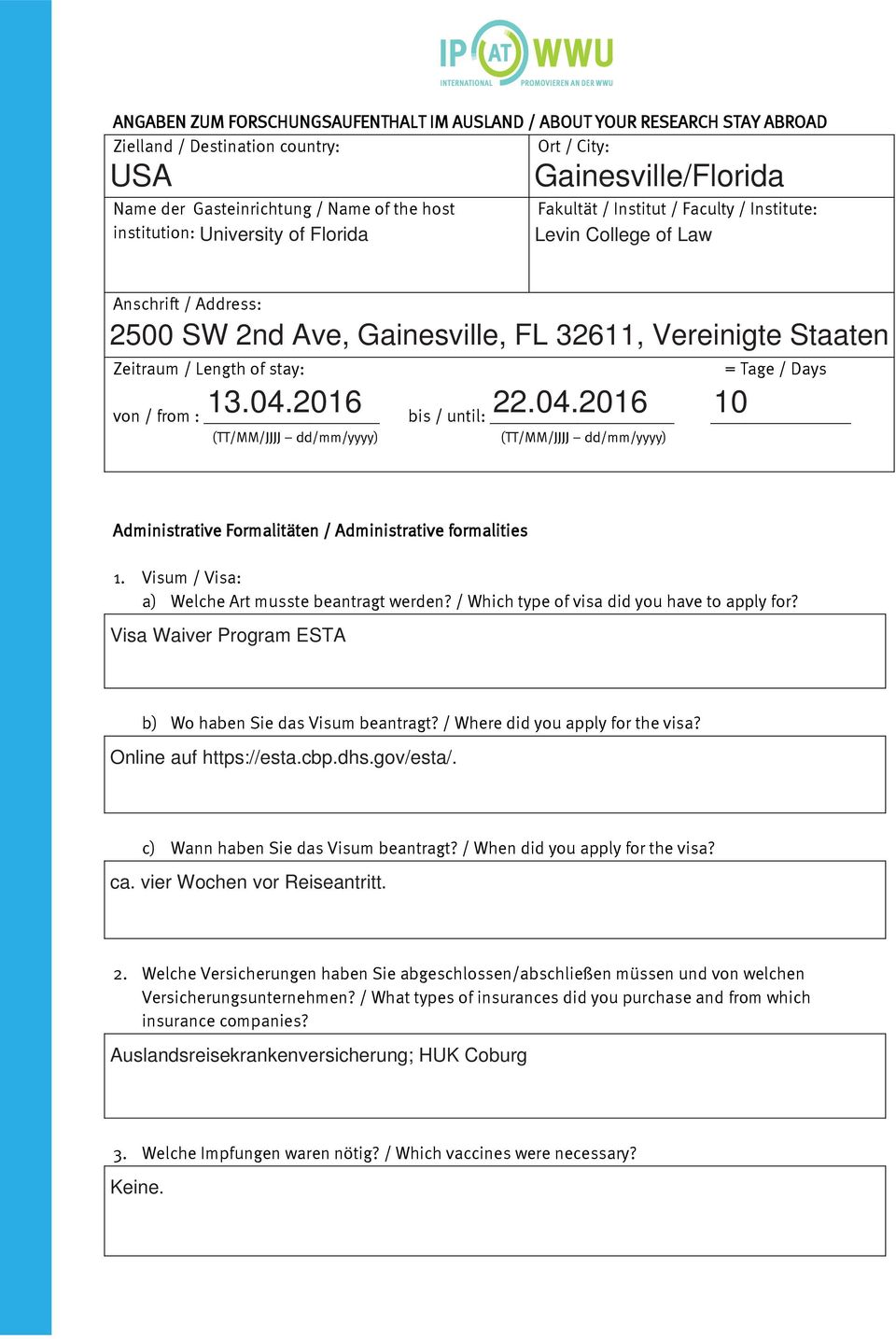 2016 22.04.2016 10 Visa Waiver Program ESTA Online auf https://esta.cbp.dhs.