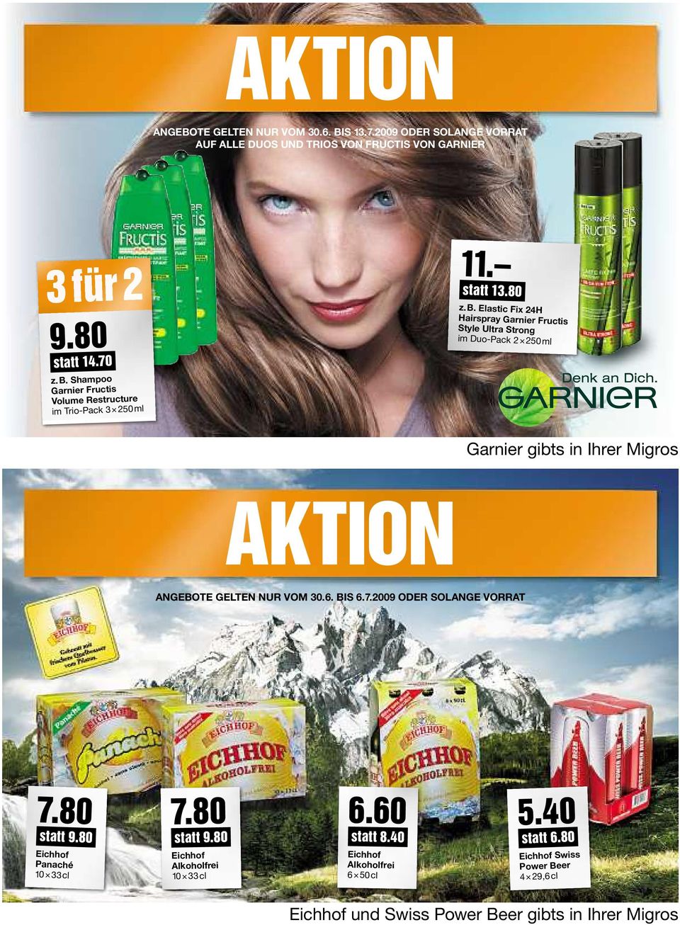 Elastic Fix 24H Hairspray Garnier Fructis Style Ultra Strong im Duo-Pack 2 250ml Garnier gibts in Ihrer Migros AKTION ANGEBOTE GELTEN NUR VOM 30.6. BIS 6.7.