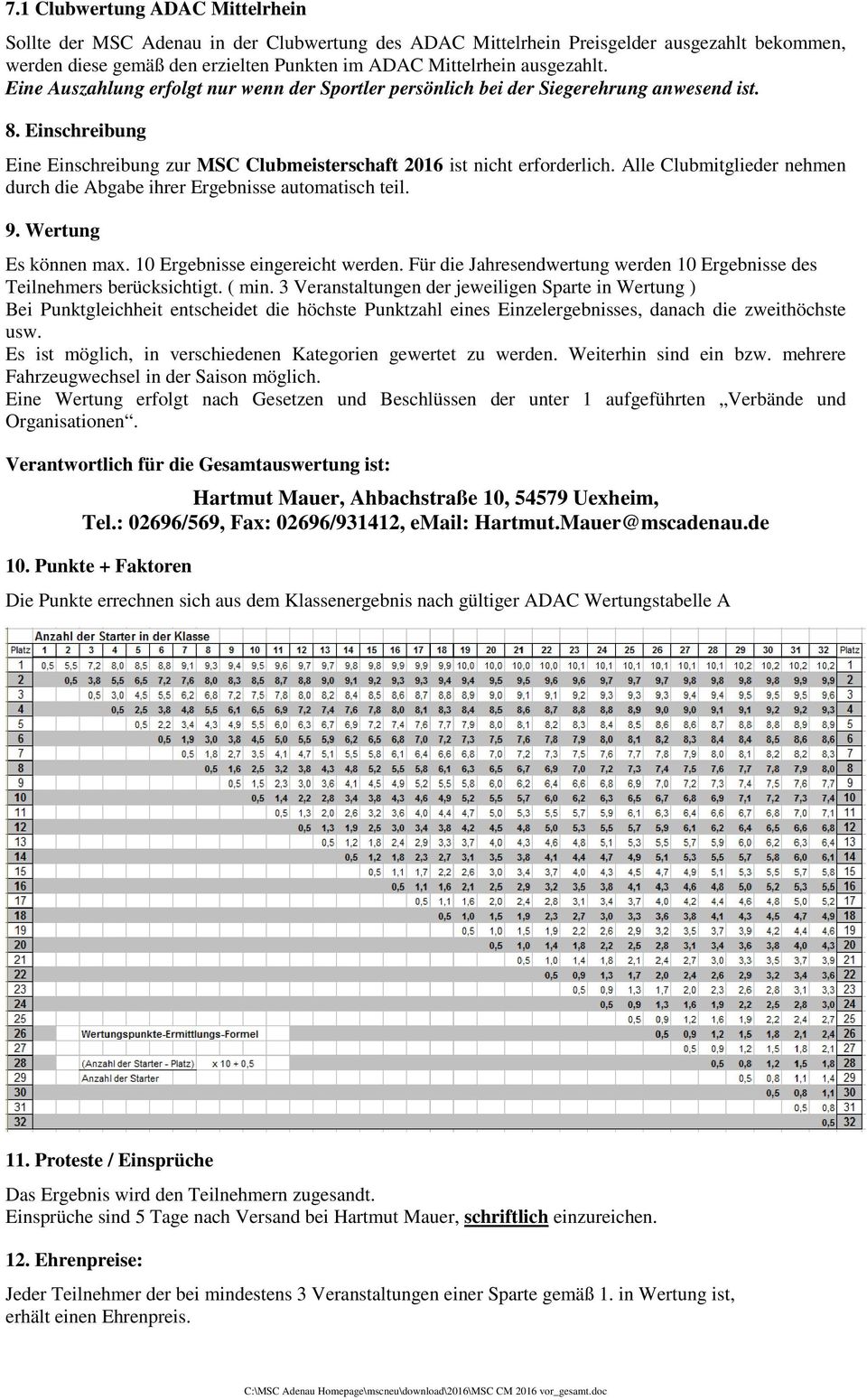 Alle Clubmitglieder nehmen durch die Abgabe ihrer Ergebnisse automatisch teil. 9. Wertung Es können max. 10 Ergebnisse eingereicht werden.