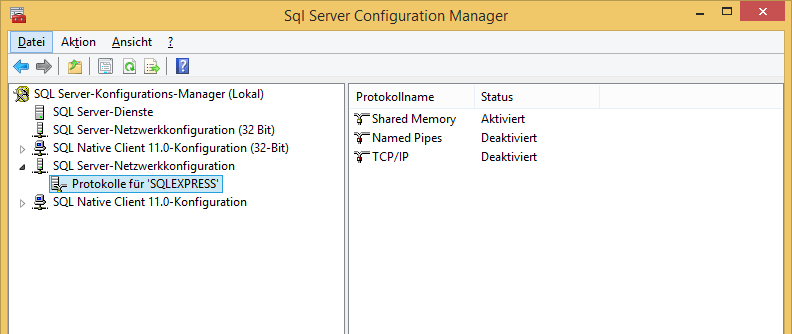 Konfiguration von SQL Server Wenn Sie versuchen, von einem Remotecomputer bzw.