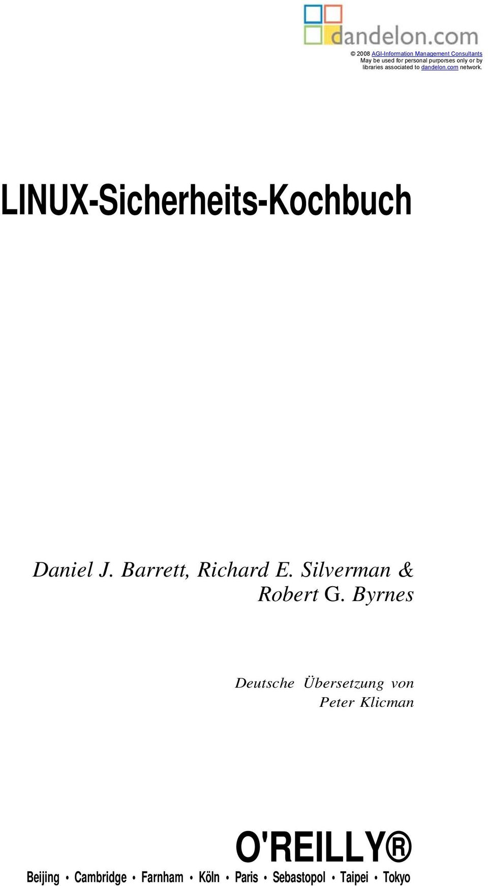 LINUX-Sicherheits-Kochbuch Daniel J. Barrett, Richard E. Silverman & Robert G.