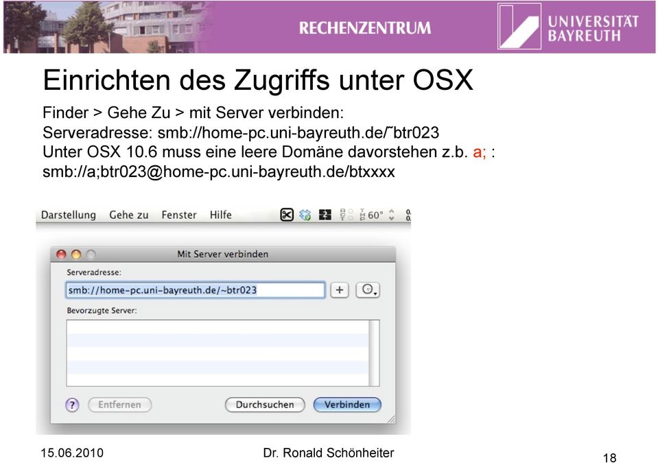 uni-bayreuth.de/ btr023 Unter OSX 10.