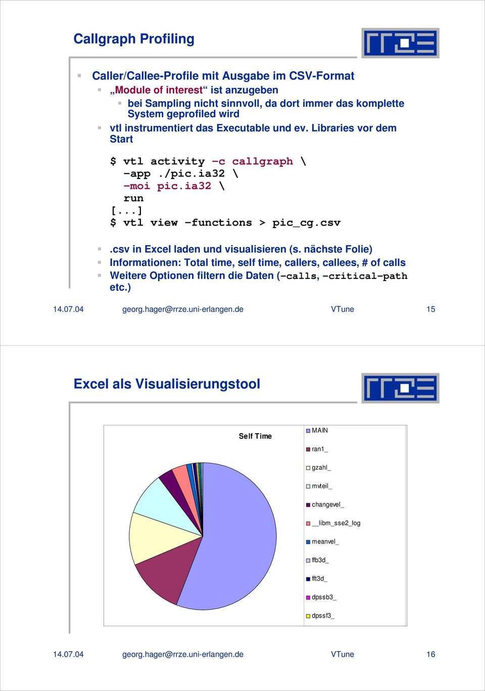 ia32 \ run $ vtl view functions > pic_cg.csv.csv in Excel laden und visualisieren (s.