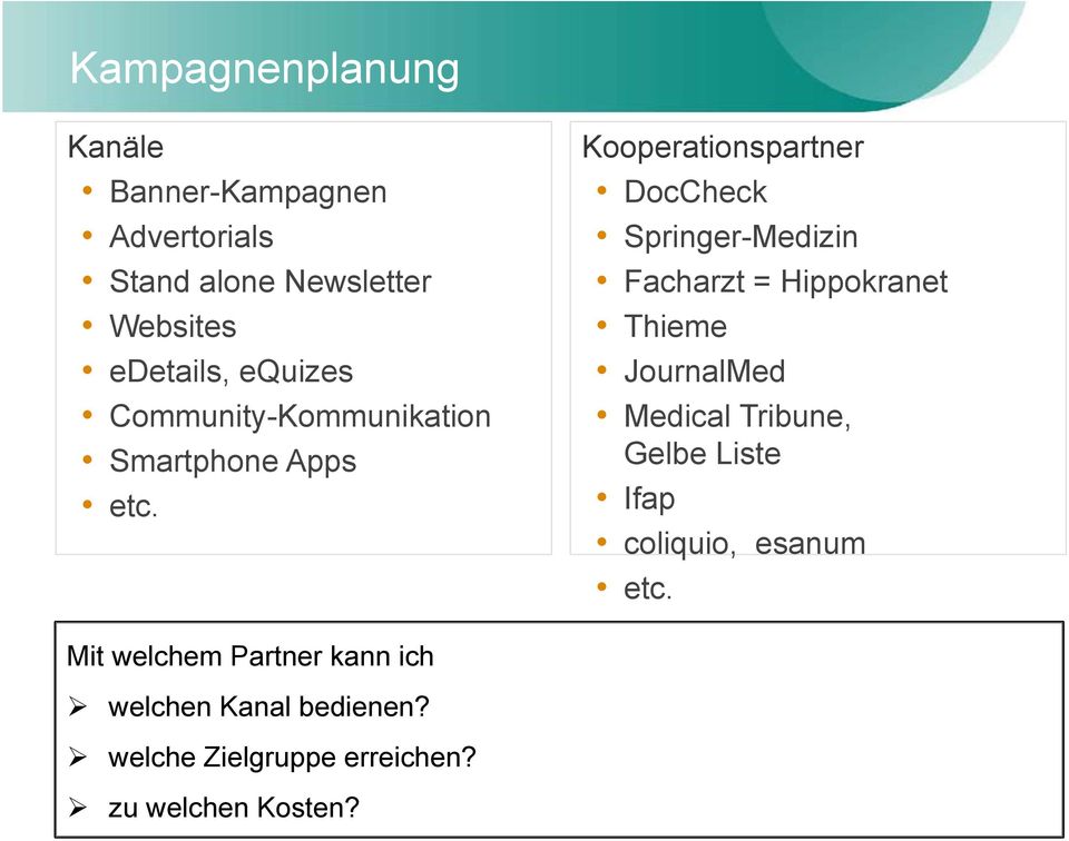 Kooperationspartner DocCheck Springer-Medizin Facharzt = Hippokranet Thieme JournalMed Medical