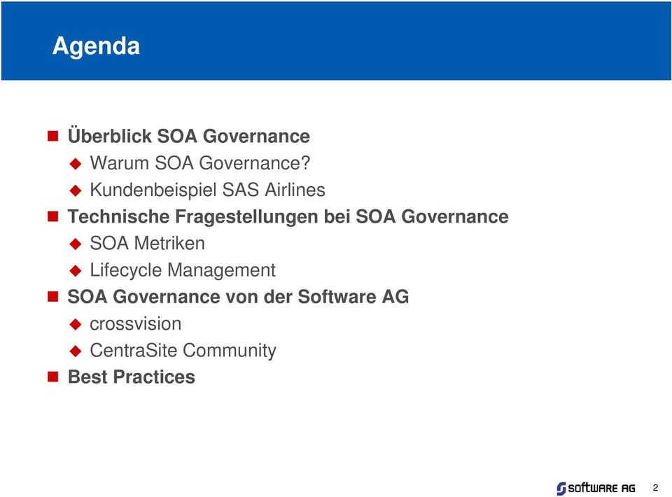 SOA Governance SOA Metriken Lifecycle Management SOA
