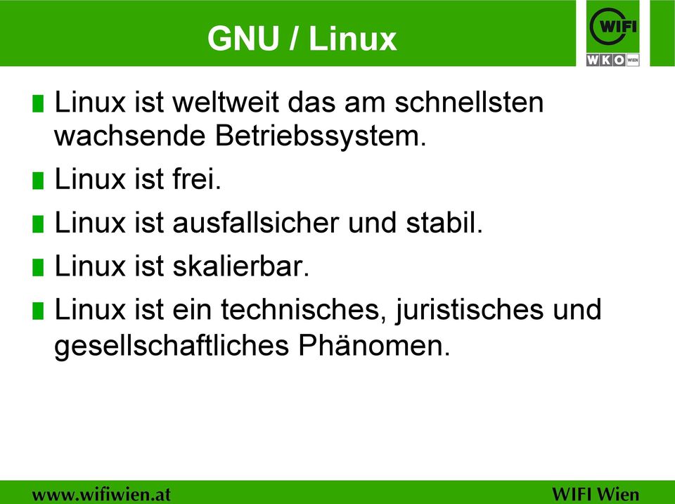 Linux ist ausfallsicher und stabil.